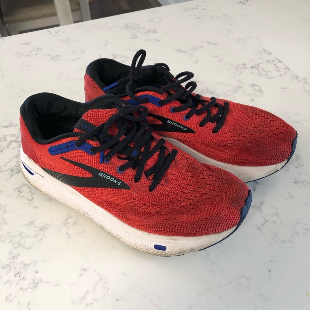 Brooks Red Running Shoes with Blue & Black Accents Size 9